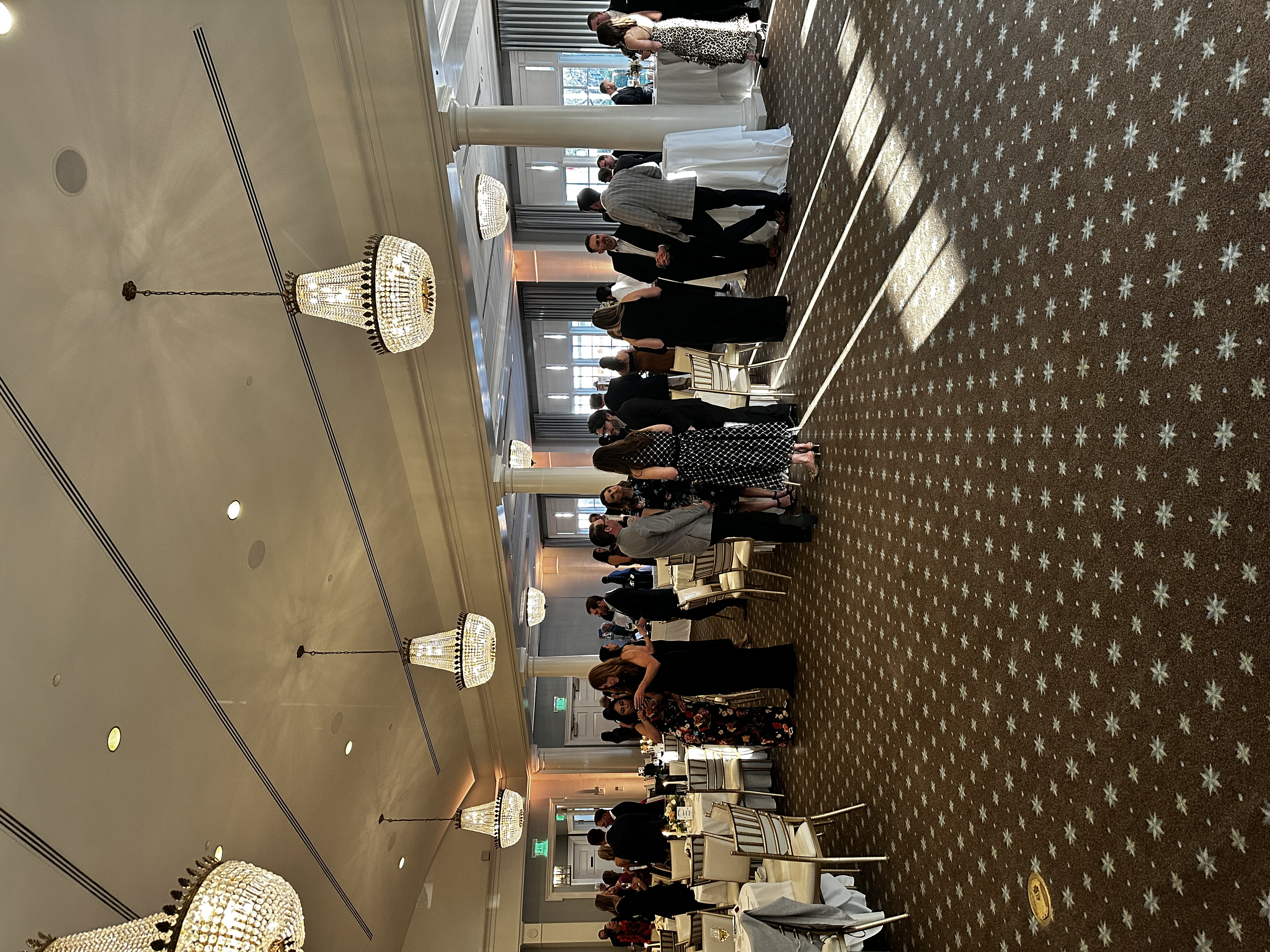 Elegant corporate gala ballroom setup